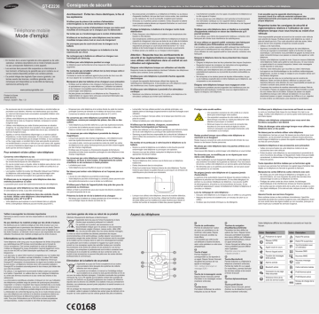 Samsung GT-E2230 Manuel utilisateur | Fixfr