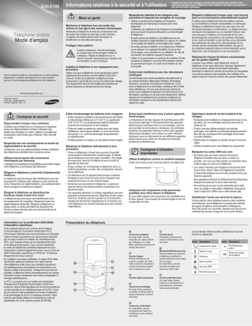 Samsung SCH-E189 Manuel utilisateur | Fixfr