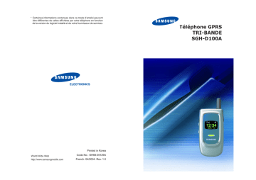 Samsung SGH-D100 Manuel utilisateur | Fixfr