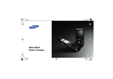 Samsung SGH-D820 Manuel utilisateur | Fixfr
