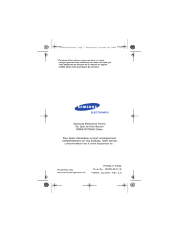 Samsung SGH-E330N Manuel utilisateur | Fixfr