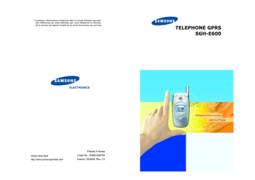 Samsung SGH-E600 Manuel utilisateur | Fixfr