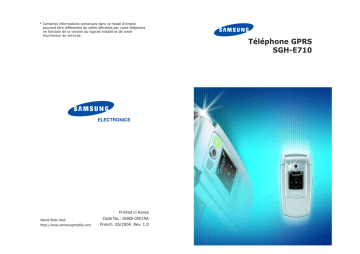 Samsung SGH-E710 Manuel utilisateur | Fixfr