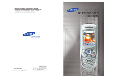 Samsung SGH-E800 Manuel utilisateur | Fixfr