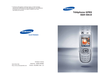 Samsung SGH-E810 Manuel utilisateur | Fixfr