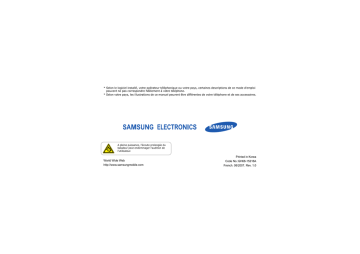 SGH-J600G | Samsung SGH-J600V Manuel utilisateur | Fixfr