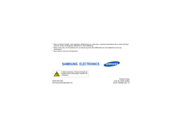 SGH-L770V | Samsung SGH-L770 Manuel utilisateur | Fixfr