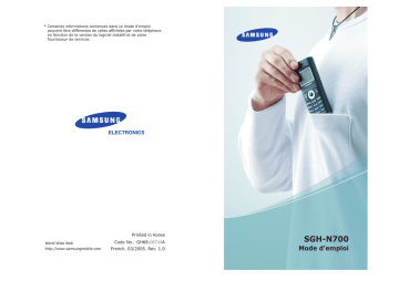Samsung SGH-N700 Manuel utilisateur | Fixfr
