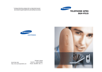 Samsung SGH-P510 Manuel utilisateur | Fixfr