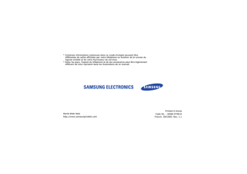 Samsung SGH-X620 Manuel utilisateur | Fixfr