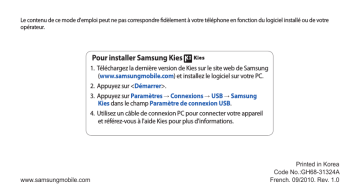 Samsung GT-B6520 Manuel utilisateur | Fixfr