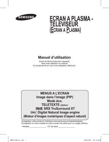 PS42C99HPX/HAC | PS50C99HPX/HAC | PS-42C91H | PS-50C91H | Samsung PS-42Q91H Manuel utilisateur | Fixfr