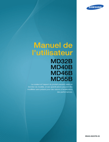 MD40B | MD46B | MD55B | Samsung MD32B Manuel utilisateur | Fixfr