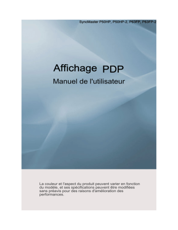 P50HP-2 | P50HP | Samsung P63FP-2 Manuel utilisateur | Fixfr