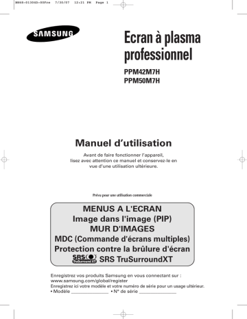 PPM42M7HB | Samsung PPM50M7HB Manuel utilisateur | Fixfr