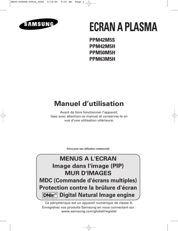 PPM42M5SS | PPM63M5HS | PPM50M5HS | PPM42M5HB | PPM50M5HB | PPM42M5SB | PPM63M5HB | Samsung PPM42M5HS Manuel utilisateur | Fixfr