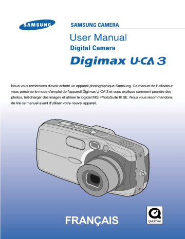 DIGIMAX UCA3 | Samsung KENOX UCA3 Manuel utilisateur | Fixfr