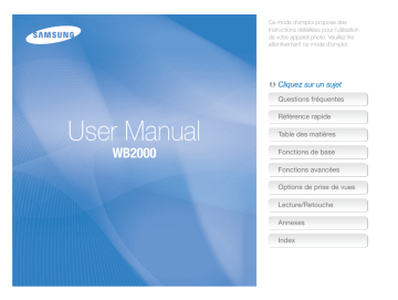 Samsung SAMSUNG WB2000 Manuel utilisateur | Fixfr