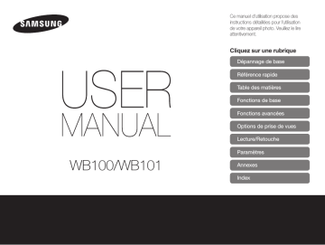 Samsung SAMSUNG WB100 Manuel utilisateur | Fixfr