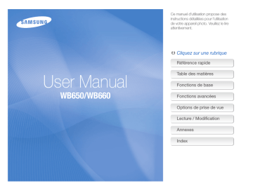 SAMSUNG WB650 | Samsung SAMSUNG WB660 Manuel utilisateur | Fixfr