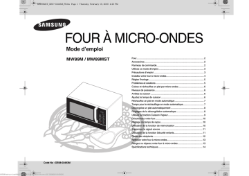 Samsung MW89MST Manuel utilisateur | Fixfr