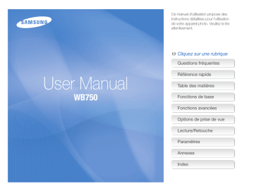 Samsung SAMSUNG WB750 Manuel utilisateur | Fixfr