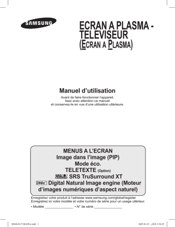 PS-50C96HD | PS-50Q96HD | PS-50Q97HD | PS-42Q97HD | Samsung PS-42C96HD Manuel utilisateur | Fixfr