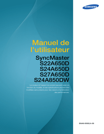 S24A650D | S24A850DW | Samsung S27A650D Manuel utilisateur | Fixfr