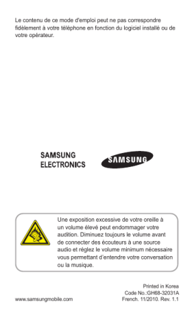 Samsung GT-C3200 Manuel utilisateur | Fixfr