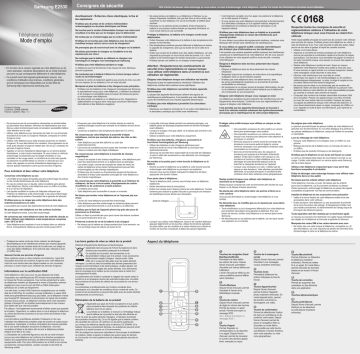 Samsung GT-E2530 Manuel utilisateur | Fixfr