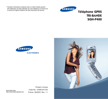 Samsung SGH-P400 Manuel utilisateur | Fixfr