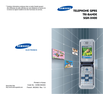 Samsung SGH-X400 Manuel utilisateur | Fixfr