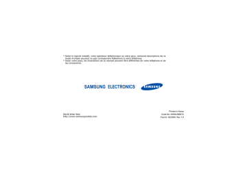 Samsung SGH-Z510 Manuel utilisateur | Fixfr