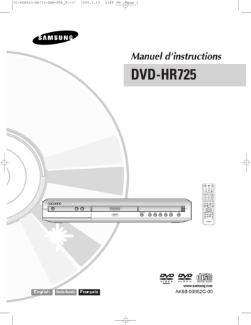 Samsung DVD-HR725 Manuel utilisateur | Fixfr