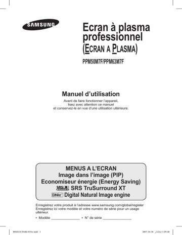 Samsung PPM63M7FS Manuel utilisateur | Fixfr