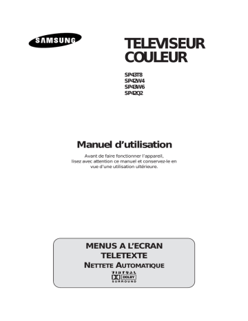 SP-43W6HL | SP-43T8HL | Samsung SP-42Q2HL Manuel utilisateur | Fixfr