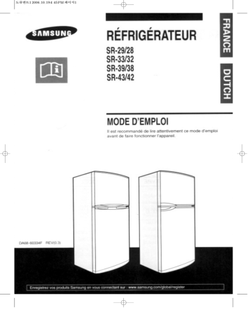 SR-42NMB | Samsung SR-38NMB Manuel utilisateur | Fixfr