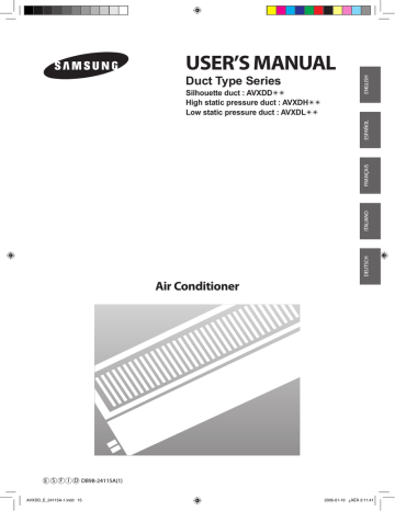 AVXDHH128EA | AVXDHH112EA | Samsung AVXDHH140EA Manuel utilisateur | Fixfr