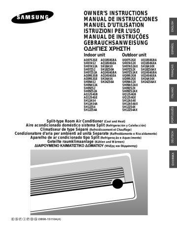 SH07AS2AX | SH09AS2 | Samsung SH07AS2A Manuel utilisateur | Fixfr