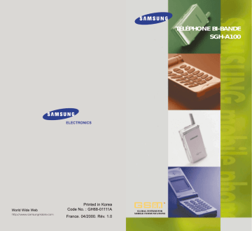 SGH-A100SA | Samsung SGH-A100 Manuel utilisateur | Fixfr