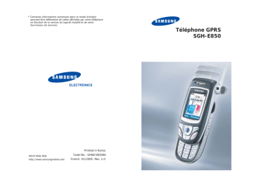 Samsung SGH-E850 Manuel utilisateur | Fixfr