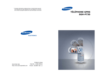 Samsung SGH-P730 Manuel utilisateur | Fixfr