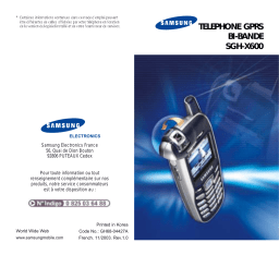 Samsung SGH-X600 Manuel utilisateur