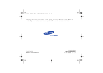 Samsung SGH-Z105 Manuel utilisateur | Fixfr