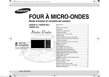 GE82P-X | Samsung GE82P-SX Manuel utilisateur | Fixfr