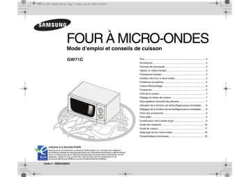 Samsung GW71C-S/XEF Manuel utilisateur | Fixfr