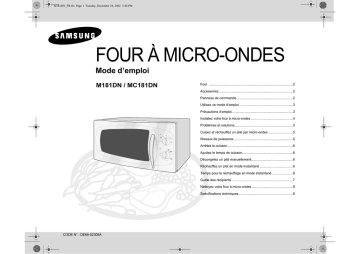 M181DN-X | M181DN | M1817N | Samsung MC181DN Manuel utilisateur | Fixfr