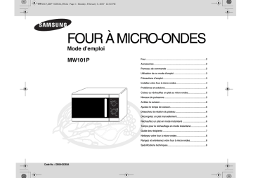 Samsung MW101P-SX Manuel utilisateur | Fixfr