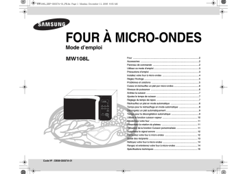 Samsung MW108L-S Manuel utilisateur | Fixfr