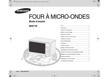 Samsung MW71E Manuel utilisateur | Fixfr